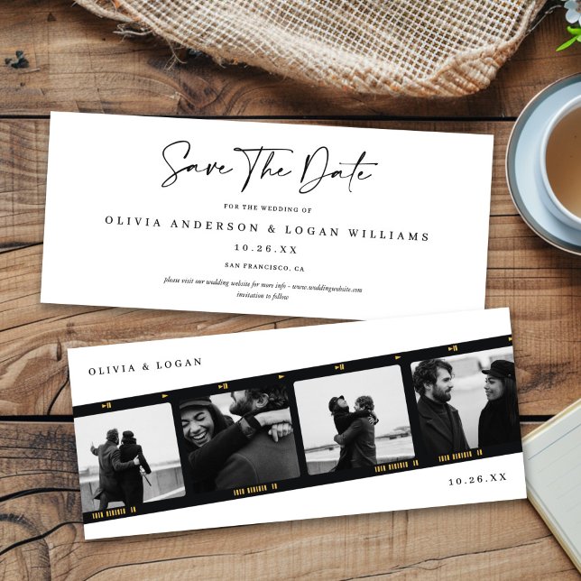 Modern Multi-Photo Filmstrip Wedding Save The Date (Creator Uploaded)