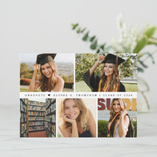 Modern Multi Photo Graduate Collage Class of 2026 Thank You Card