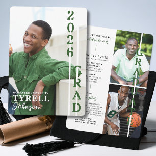 Modern Multi Photo Graduation Class of 2026 Invitation