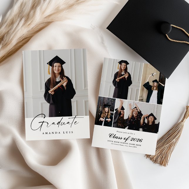 Modern Multi-Photo Graduation Invitation (Creator Uploaded)