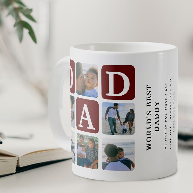 Modern Multi Photo Grid Cute DAD Gift Coffee Mug (Creator Uploaded)