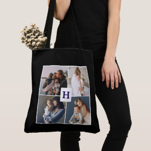 Modern Multi Photo Grid Cute MOM Gift Tote Bag