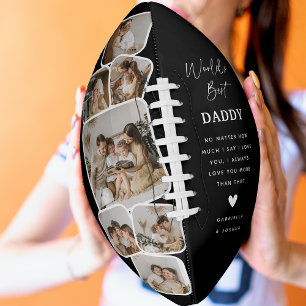 Modern Multi Photo Grid World's Best Dad American Football
