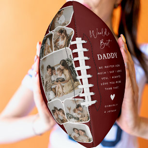 Modern Multi Photo Grid World's Best Dad American Football