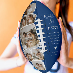 Modern Multi Photo Grid World's Best Dad American Football