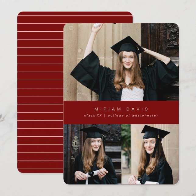 Modern multi photo minimalistic  announcement (Front/Back)