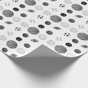Modern Multi Sport Birthday Gift Wrap for Kids