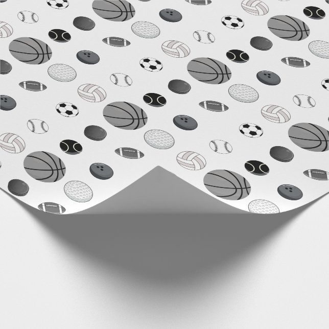 Modern Multi Sport Birthday Gift Wrap for Kids (Corner)