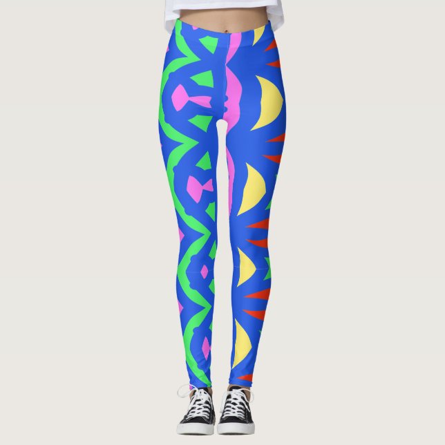 Modern multicolor abstract "Ratti_Creative_Arts" Leggings (Front)