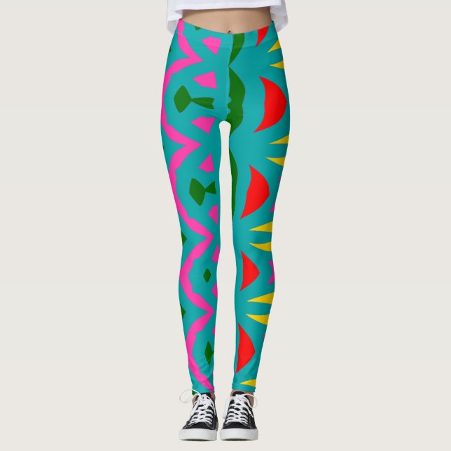 Modern multicolor abstract "Ratti_Creative_Arts" Leggings (Front)