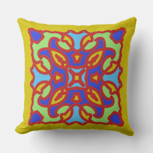 Modern multicolor all over fabric print pattern th cushion