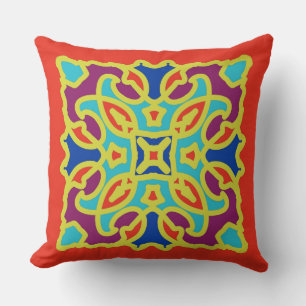 Modern multicolor all over fabric print pattern th cushion