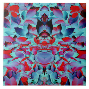 Modern multicolor floral pattern tile