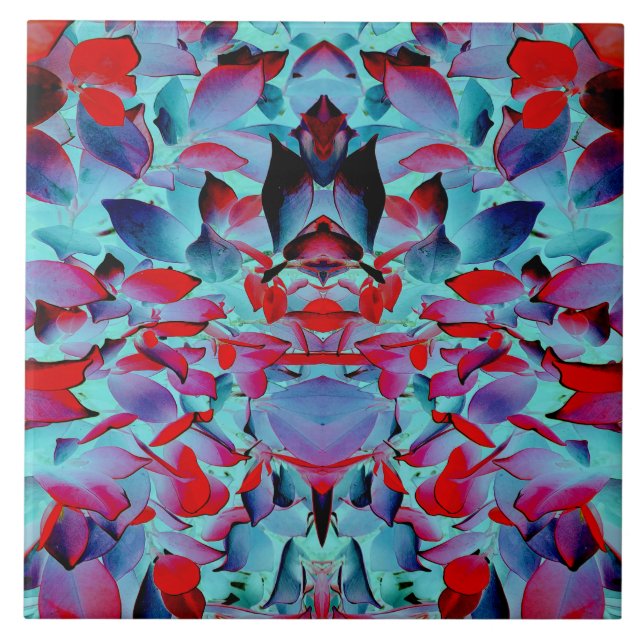 Modern multicolor floral pattern  tile (Front)