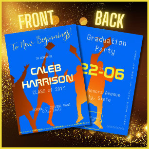 Modern Multicolor Techno Graduation Party Gold