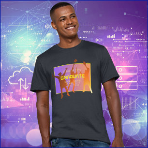 Modern Multicolor Techno Graduation Party T-Shirt