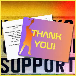 Modern Multicolor Techno Graduation Thank You Postcard