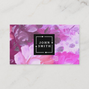 Modern Multicolor Watercolors Flower Cool Abstract Business Card