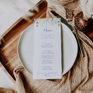 Modern Multicolor Wildflower Dinner Menu