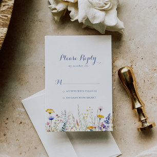 Modern Multicolor Wildflower RSVP