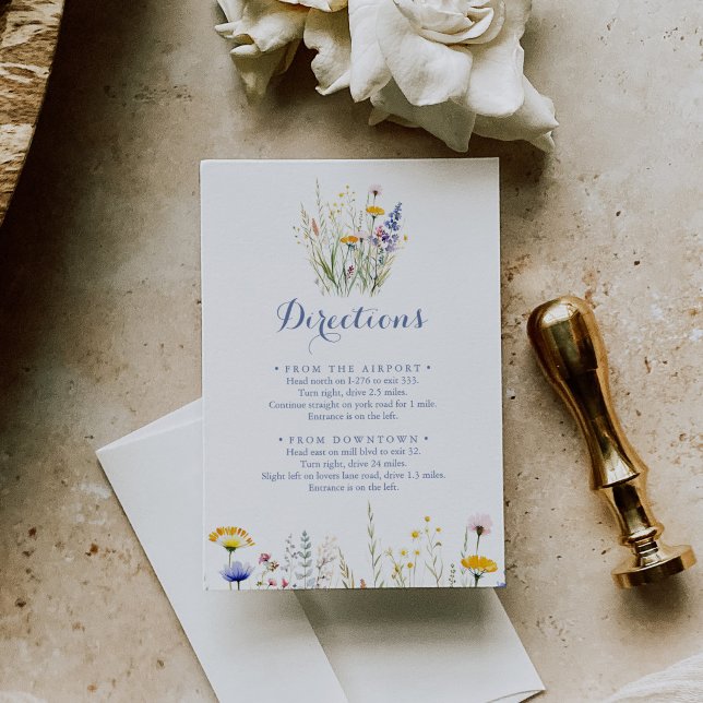 Modern Multicolor Wildflower Wedding Directions Enclosure Card (Creator Uploaded)