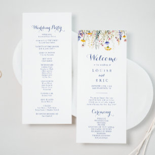 Modern Multicolor Wildflower Wedding Program Programme