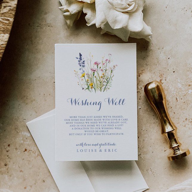 Modern Multicolor Wildflower Wedding Wishing Well Enclosure Card (Creator Uploaded)