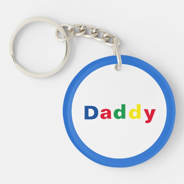 Modern Multicolored Daddy Key Ring (Front)