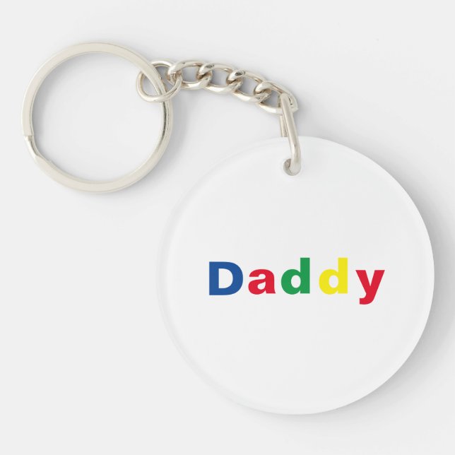 Modern Multicolored Daddy Key Ring (Front)