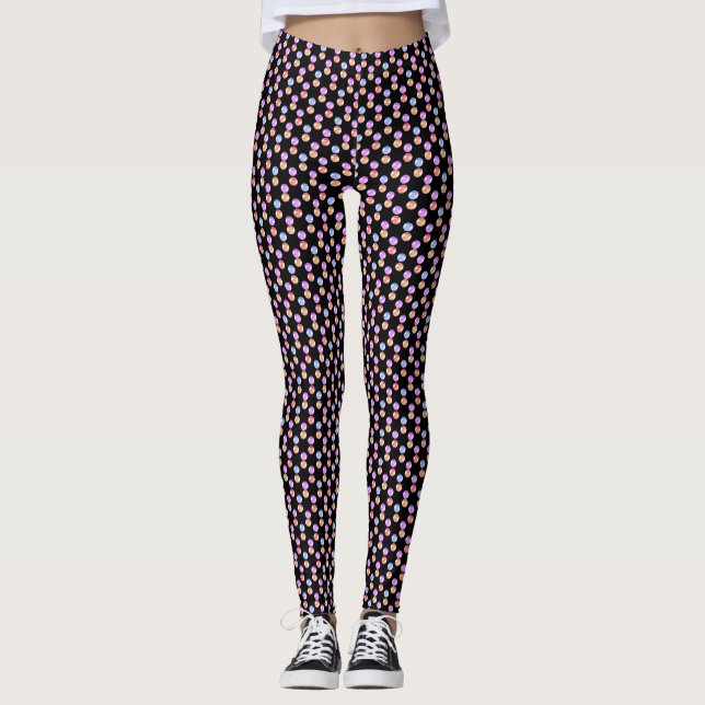 Modern Multicolored Geometric Pattern Leggings (Front)