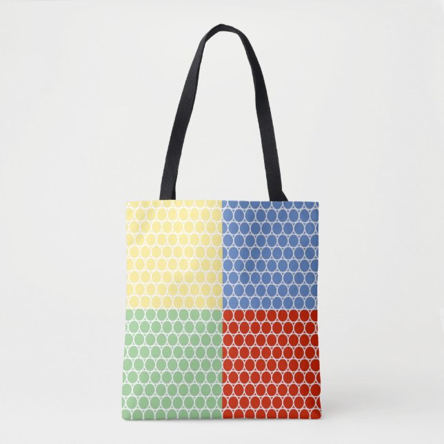 Modern Multicolored Squares Tote Bag (Front)