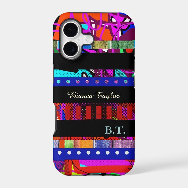 modern multicolored stripes . to add name (Back)