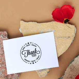 Modern Multilingual Thank You Rubber Stamp