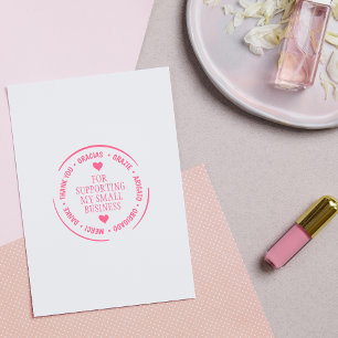 Modern Multilingual Thank You, Small Business  Rubber Stamp