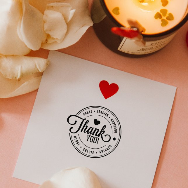 Modern Multilingual Thank You, Small Business  Rubber Stamp (Creator Uploaded)