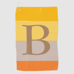 Modern Multiple Pastel Colour Monogram Name Initia Golf Towel