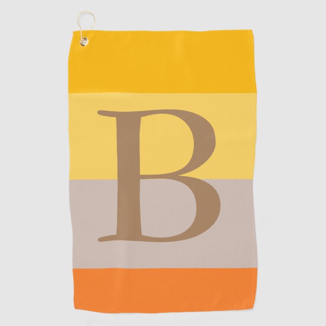 Modern Multiple Pastel Colour Monogram Name Initia Golf Towel (Front)
