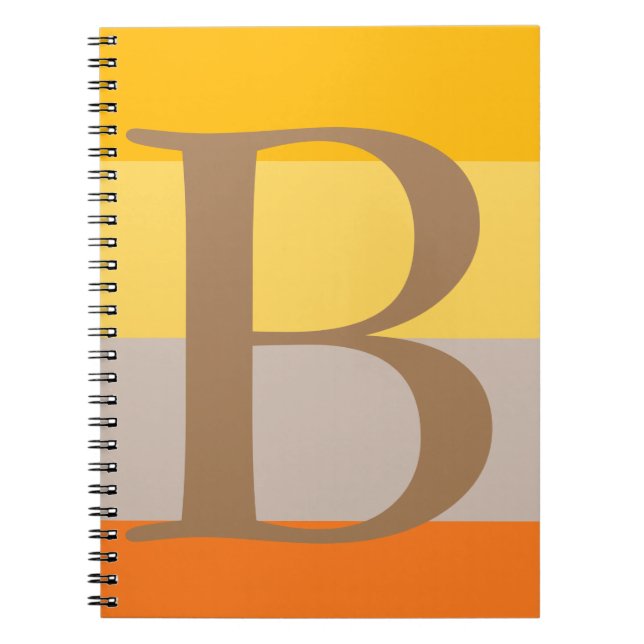 Modern Multiple Pastel Colour Monogram Name Initia Notebook (Front)