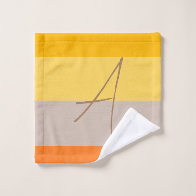 Modern Multiple Pastel Colour Monogram Name Initia Wash Cloth (Wash Cloth)