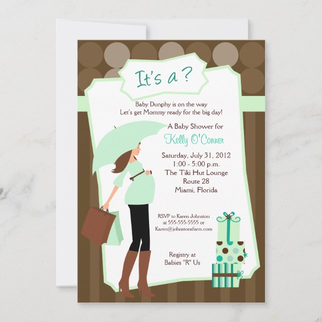 Modern Mum Baby Shower Invitation - Boy or Girl (Front)