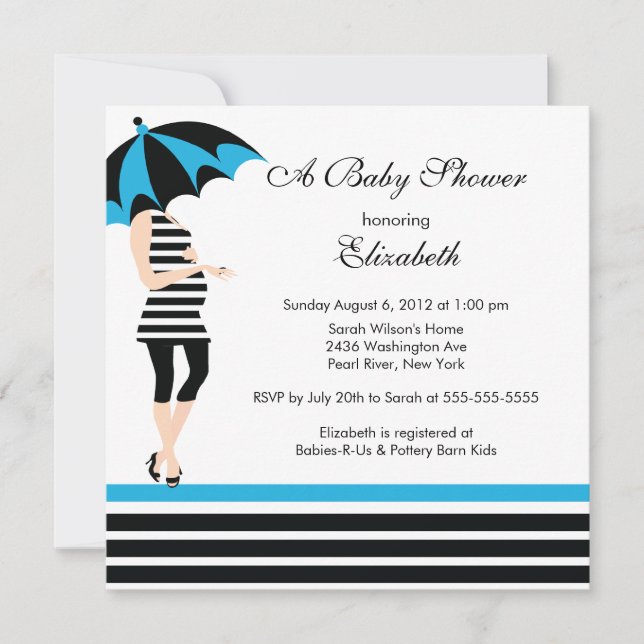 Modern Mum Boy Baby Shower Invitations (Front)