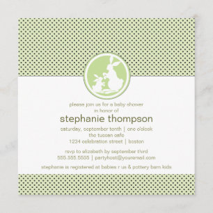 Modern Mum Bunny & Baby Baby Shower Invitation