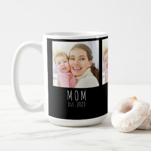 Modern Mum Established Black 3 Photo Coffee Mug