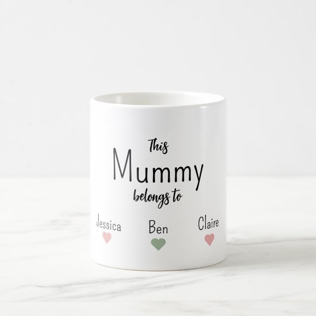 Modern Mum Kids Names Mother's Day Coffee Mug (Center)