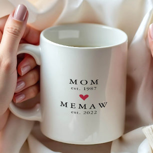 Modern Mum Mamaw Year Est. Coffee Mug