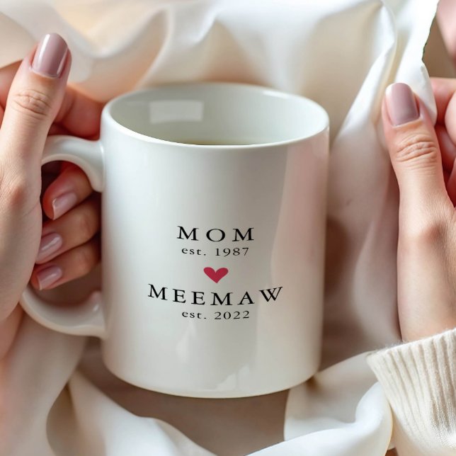 Modern Mum | Meemaw Year Est. Coffee Mug (Creator Uploaded)