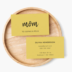 Modern Mum   Mustard Yellow Mummy Contact Card