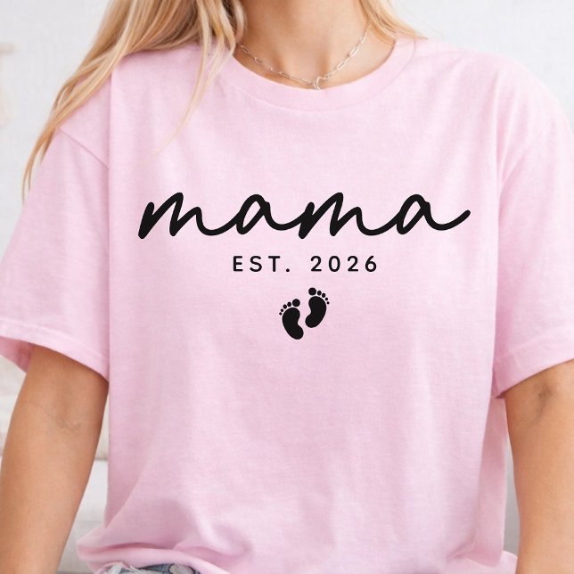 Modern Mum Personalised Script Mama Mum Life Shirt (new mom shirt gift, modern mom shirt gift, first time mom shirt gift, baby shower gift mama shirt,)