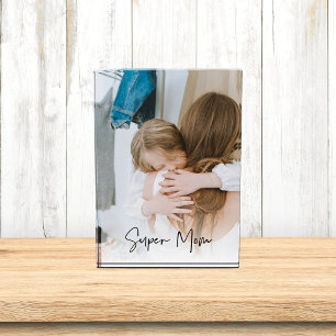 Modern Mum Photo & Super Mum Text   Gift For Mum