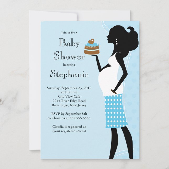 Modern Mum to Be Boy  Baby Shower Invitation (Front)